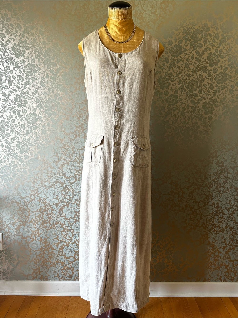 Linen Vintage Carli Gry Hannale Maxi Dress - Cottagecore Scandinavian - Sz 10-12